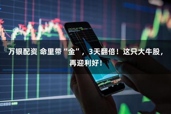 万银配资 命里带“金”，3天翻倍！这只大牛股，再迎利好！